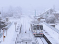 大雪の大田郷駅